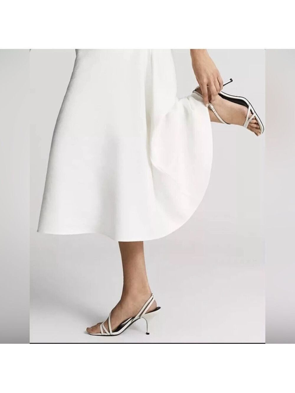 Reiss Bali Heeled Strappy Stiletto Sandals in Off White Size 40, US 9.5 - Picture 2 of 12